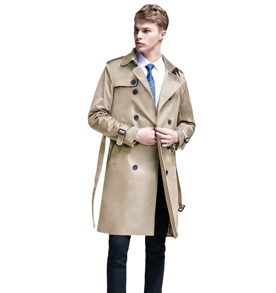 春コート メンズ 大きいサイズ ミディアムコート 男性用 ベルト付き 春秋冬 コート ショート丈 欧米風 紳士 トレンチコート 防寒 防風 カジュアル ビジネス アウ