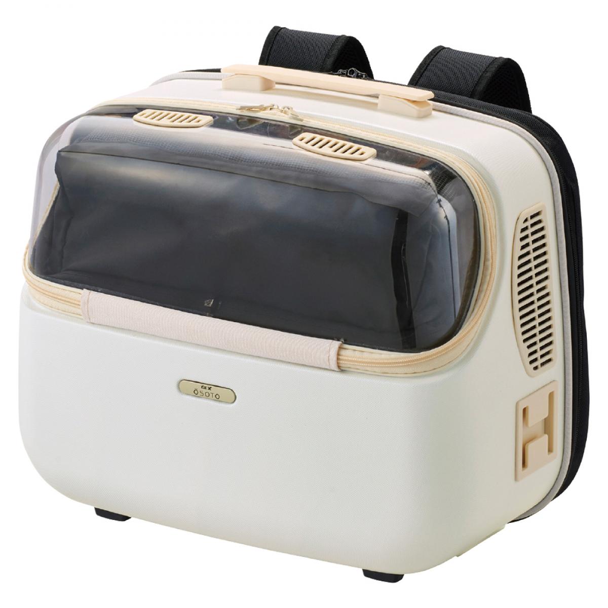 GEX OSOTO シェルフィー wide ミルク 犬 猫 5kgまで キャリー リュック 軽量 耐衝撃 ポリカーボネート 移動 おでかけ 通院 ペット 電車持ち込み