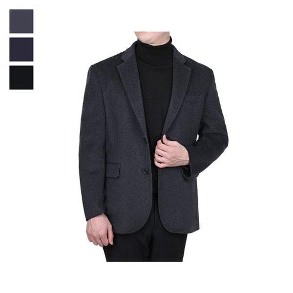 メンズ 冬 高級 ウール ハンドメイド スーツ コンビジャケット LV-COW-23-ダークグレー