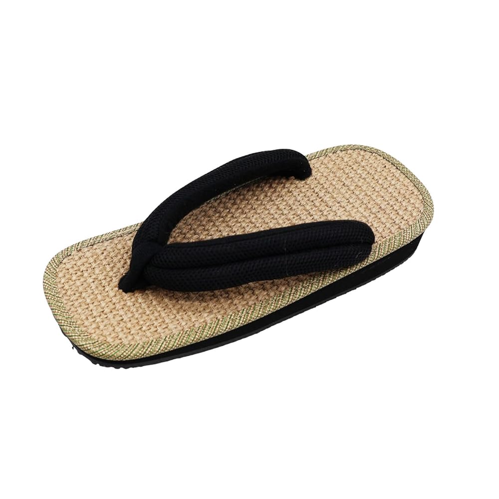 [信貴] 雪駄 メンズ ジュート天 ブラック メッシュ鼻緒 ゴム底 日本製 26cm（8寸6分）