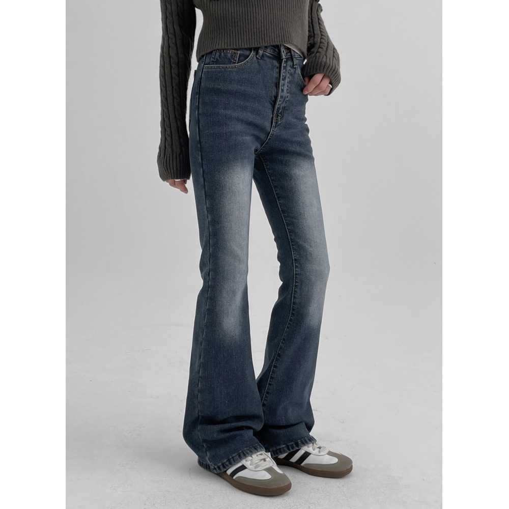 ブラックアップ警告ブーツカットデニムパンツ