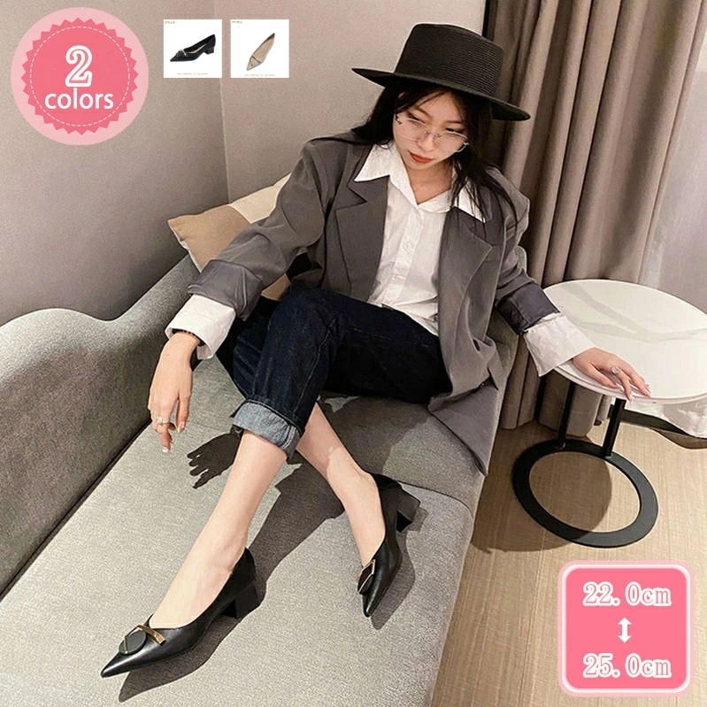 777円OFFクーポン パンプス ミドルヒール スリッポン 柔らかい シンプル 4cmヒール 太めヒール オフィス ビジネス 婦人靴 ポインテッドトゥ 春 靴 レディース シューズ 歩きやすい フォー
