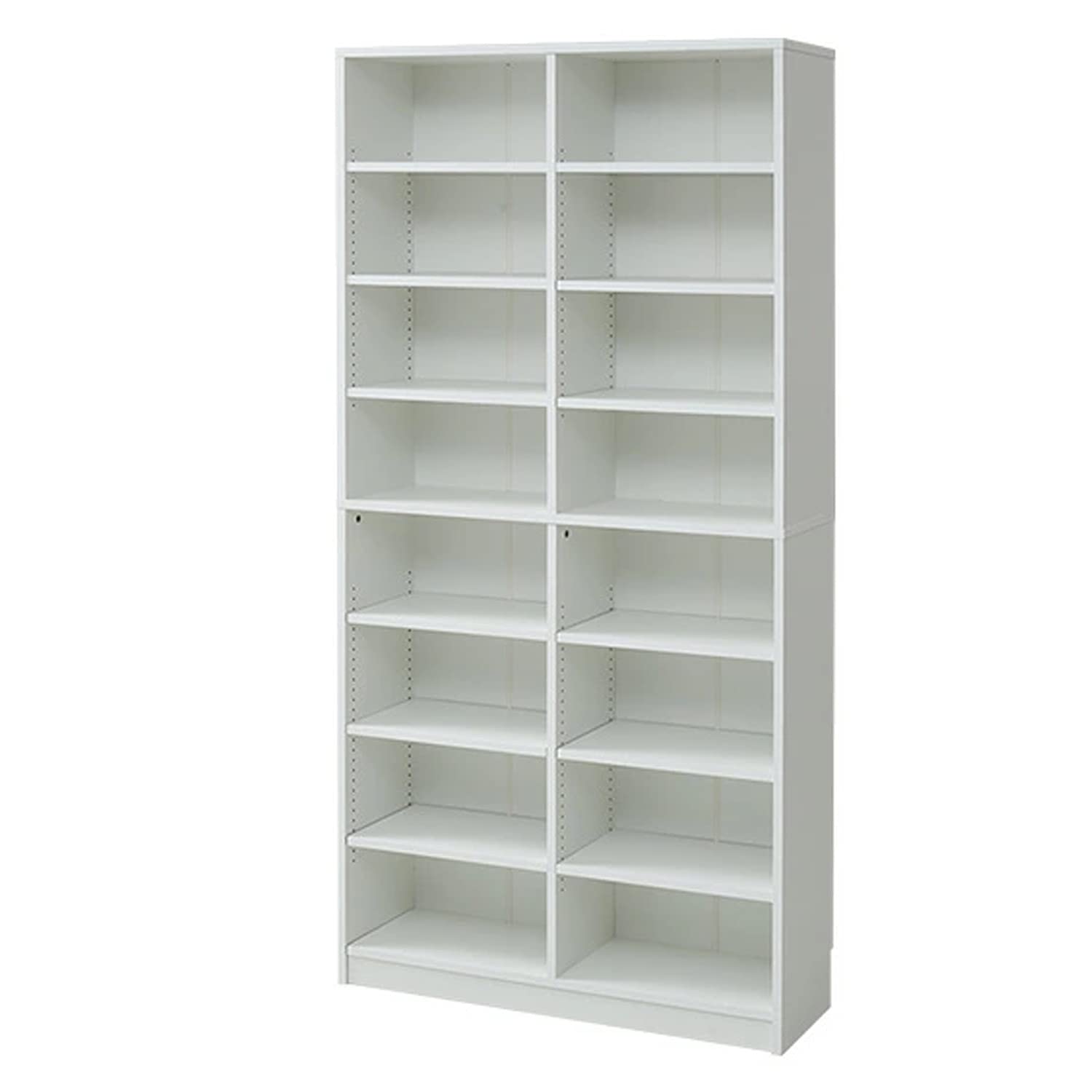 山善(YAMAZEN) 本棚 オープンラック 8段 大容量 幅90.5×奥行29×高さ184cm 全体耐荷重 180 ラック 巾木カット 組立品 マットホワイト CPB-1890J(MWH)