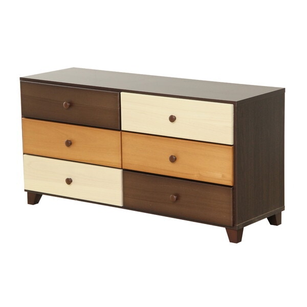 ホームテイスト ブラウンを基調とした天然木ワイドチェスト 3段 幅117cm Loarシリーズ 日本製完成品SH-08-LR117-BR ブラウン メーカー直送 26,122円