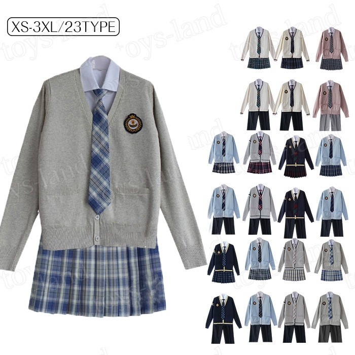 数量限定品jk 制服 5点セット カーディガン　制服 リボン　チェック柄 プリーツスカート　女子 スカートセット 入学 高校 中学 学生服　なんちゃって制服 女子高生スカート レディース 制服 セット