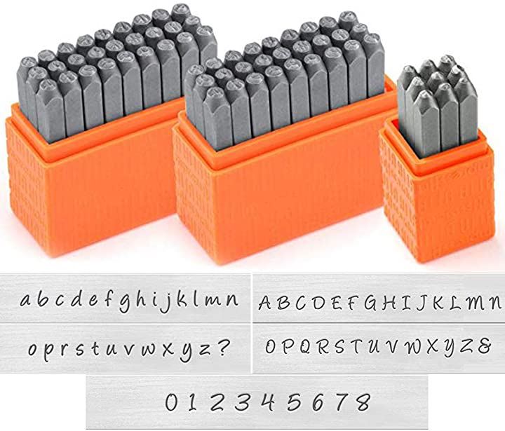刻印セット 打刻印 アルファベット 数字 レザークラフト DIY 手作り 草書体(アルファベット・数字セット)
