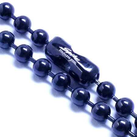 4mmブラックボールステンレスチェーン ネックレス ボールチェーン 黒色 男性 女性 長い 短い