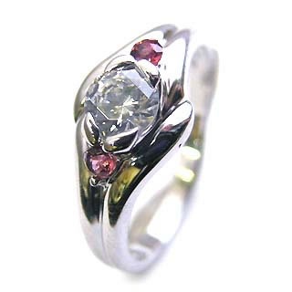 ( 婚約指輪 ) ダイヤモンド エンゲージリング( 1月誕生石 ) ガーネット楽ギフ_包装