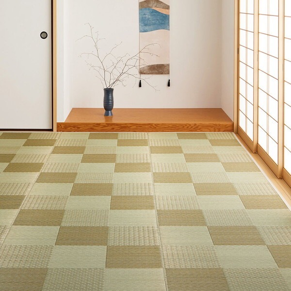 81966380 国産い草カーペット せとのと 倉ノ戸 本間8畳 382×382 ベージュ メーカー直送