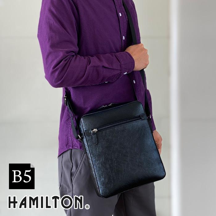 ショルダーバッグ フォーマル カジュアル 軽量 メンズ レディース ブランド HAMILTON 16476 B5対応 防滴 防汚 縦型 肩掛け 旅行 お散歩 お出掛け 通勤 鞄倶楽部