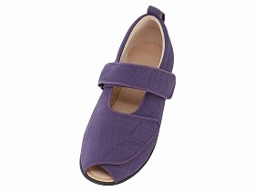 徳武産業 あゆみシューズ 介護靴 施設用 オープンマジックIII 7E 紫 片足/左Mサイズ 7032