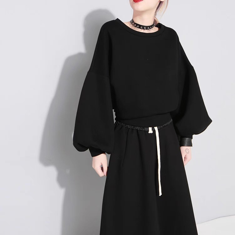 トップス トレーナー スウェット レディース 長袖 ボリューム袖 ラウンドネック フェミニン ストリート リボン ウエストマーク ウエストリボン バックリボン かわいい 大人可愛い おしゃれ ラフ