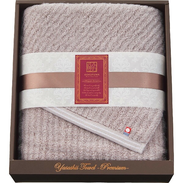 （ギフト）極ふわ やさしいたおる エレガントライン ロングバスタオル ライトグレー