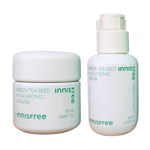 グリーンティー ヒアルロン酸 セットセラム80ml＋クリーム50ml韓国スキンケア 保湿ケア 水分チャージ 弱酸性美容液＆クリームセット