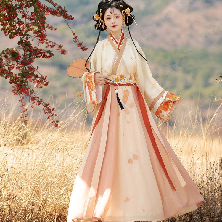 【2024新品追加】【最安値挑戦】2023新品入荷春夏秋と冬フルセットに刺繍漢服レディースワンピース3点セット/漢服 コスプレ/漢服馬面スカート/漢服大人用-72