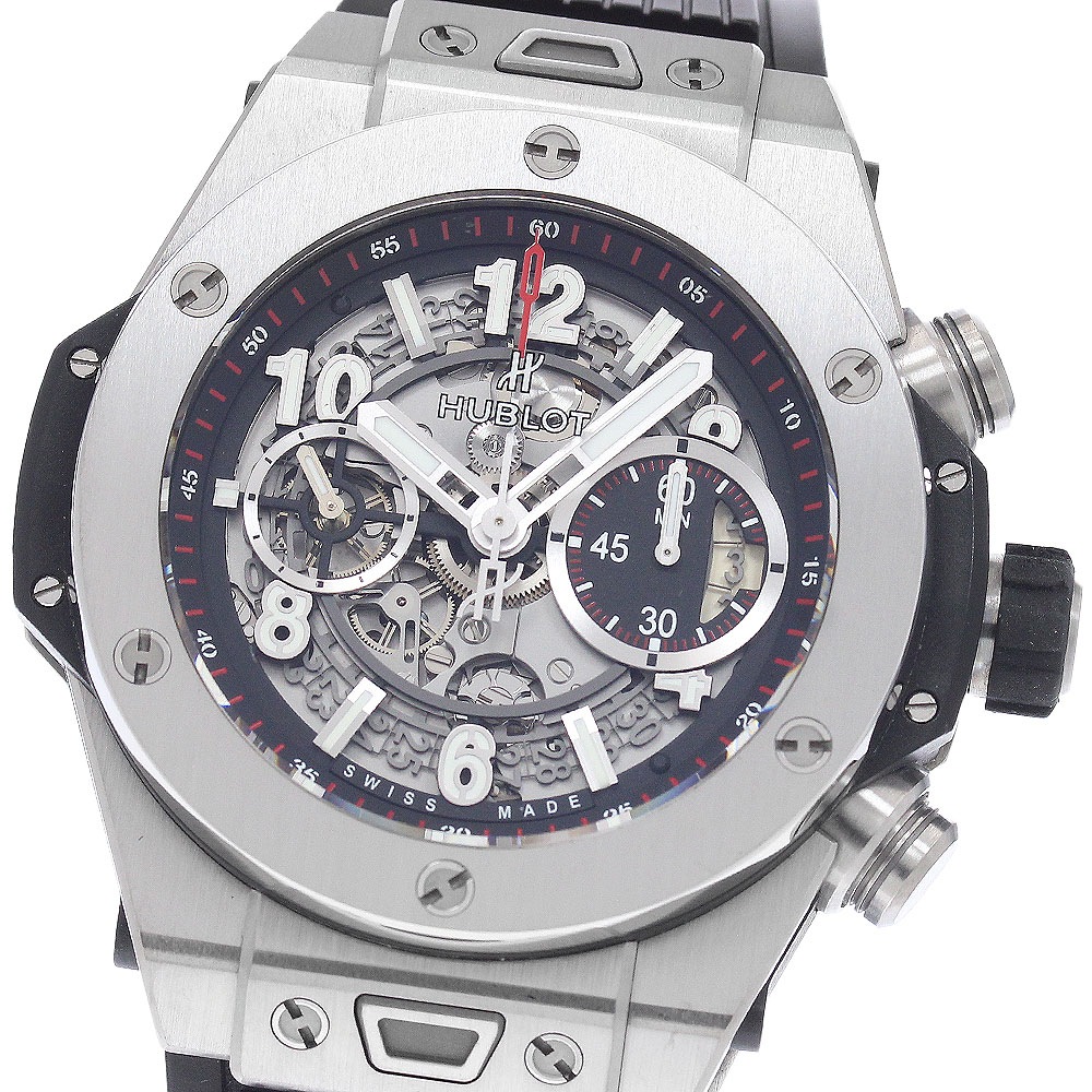 ウブロ HUBLOT 411.NX.1170.RX ビッグバン ウニコ チタニウム クロノグラフ 自動巻き メンズ 良品 保証書付き_945635【中古】