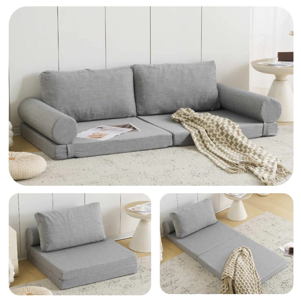 2人掛けソファベッド 組立て不要 フロアソファ コンパクト ローソファ