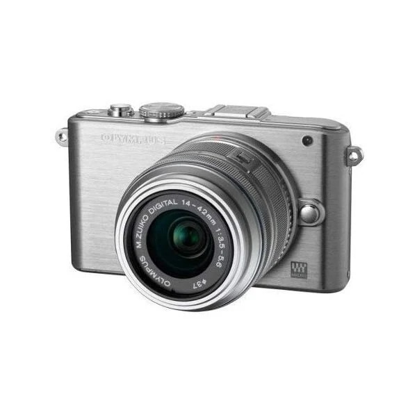 【中古】オリンパス OLYMPUS E-PM1 レンズキット シルバー SDカード付き