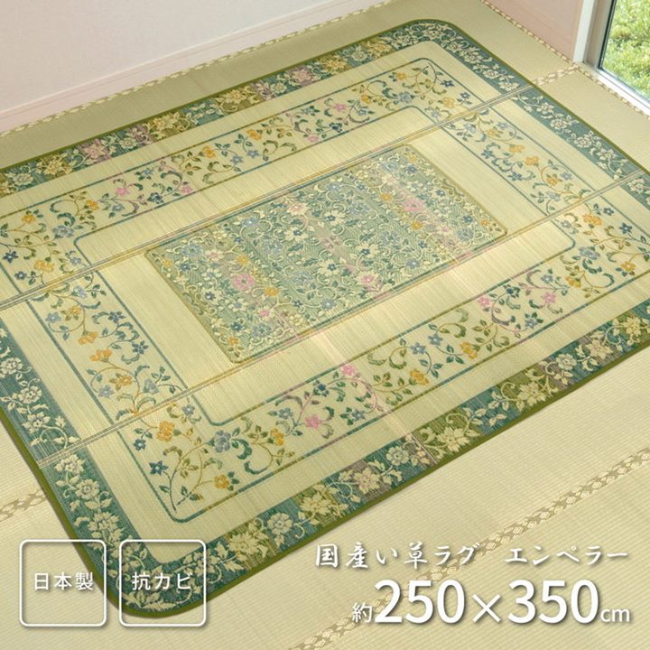 袋織 い草 ラグマット/絨毯 日本製 防傷 抗菌 防臭 調湿機能付き