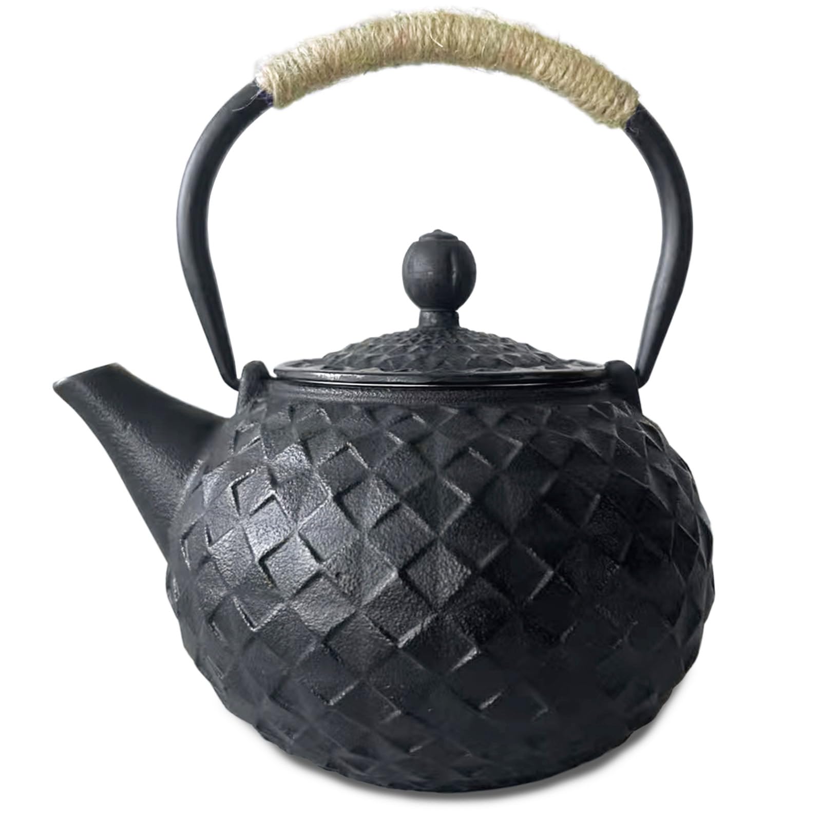 HwaGui 南部鉄器 鉄瓶 鉄器 铁壶 急須 おしゃれ ih 鉄やかん 鉄分補給 鉄びん 散茶泡だて器 1000ml (ダイヤ)