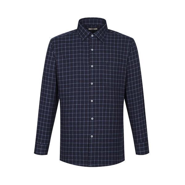 起毛ポリ混紡イージーケアスモールチェックシャツ レギュラーフィット__DKW2SHCL412N1