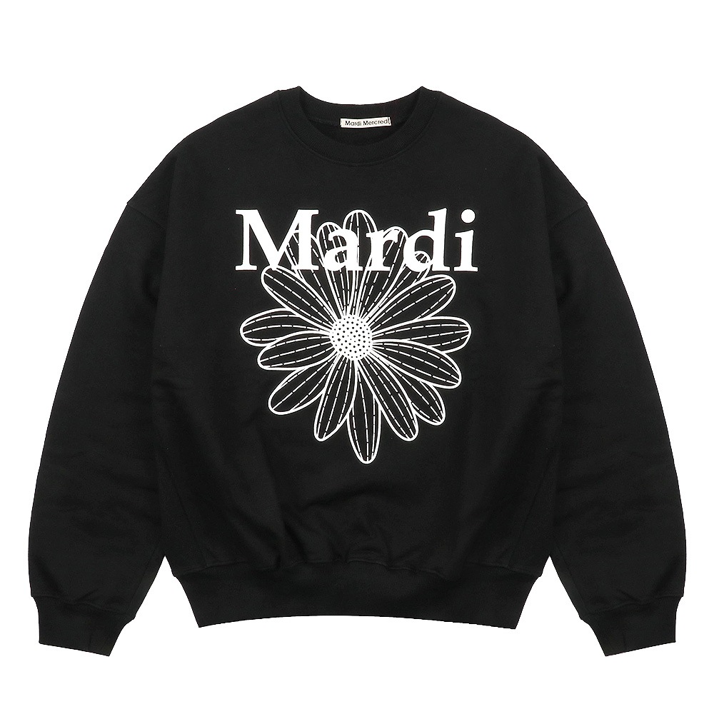 SWEATSHIRT FLOWERMARDI BLACK WHITE 長袖 レディース 韓国 ファッション アパレル