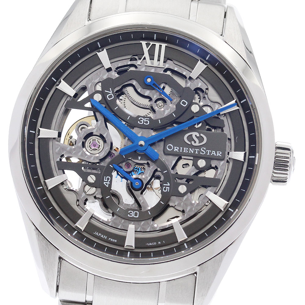オリエント ORIENT F8B6-UAC0/RK-AZ0102N オリエントスター M34 F8スケルトン パワーリザーブ 手巻き メンズ 箱・保証書付き_945395【中古】