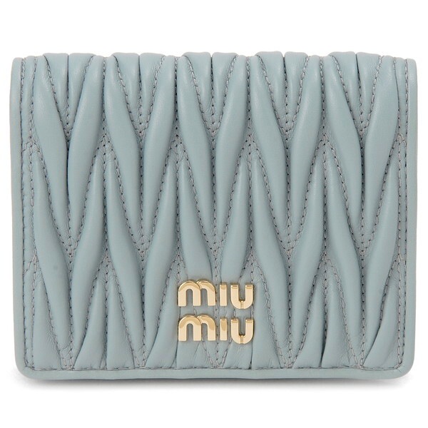 ミュウミュウ 二つ折り財布 ペールグリーン 5MV204 AFPP F0035 BI FOLD WALLET PALE GREEN 並行輸入品