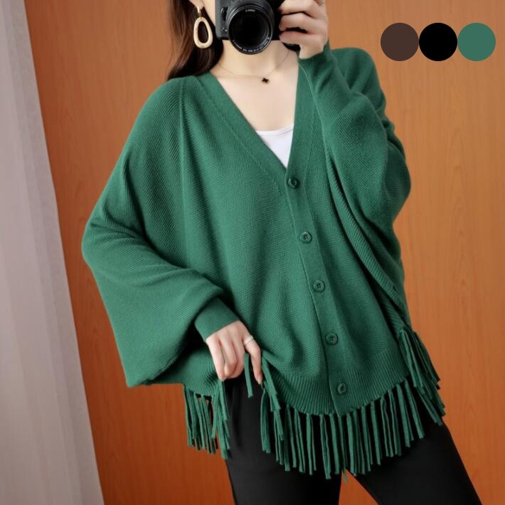 ニット　レディース　春　秋　カーディガン　ドルマン　アウター　Vネック　プルオーバー 　大きいサイズ　ゆったり リラックス 可愛い お洒落　大きめ