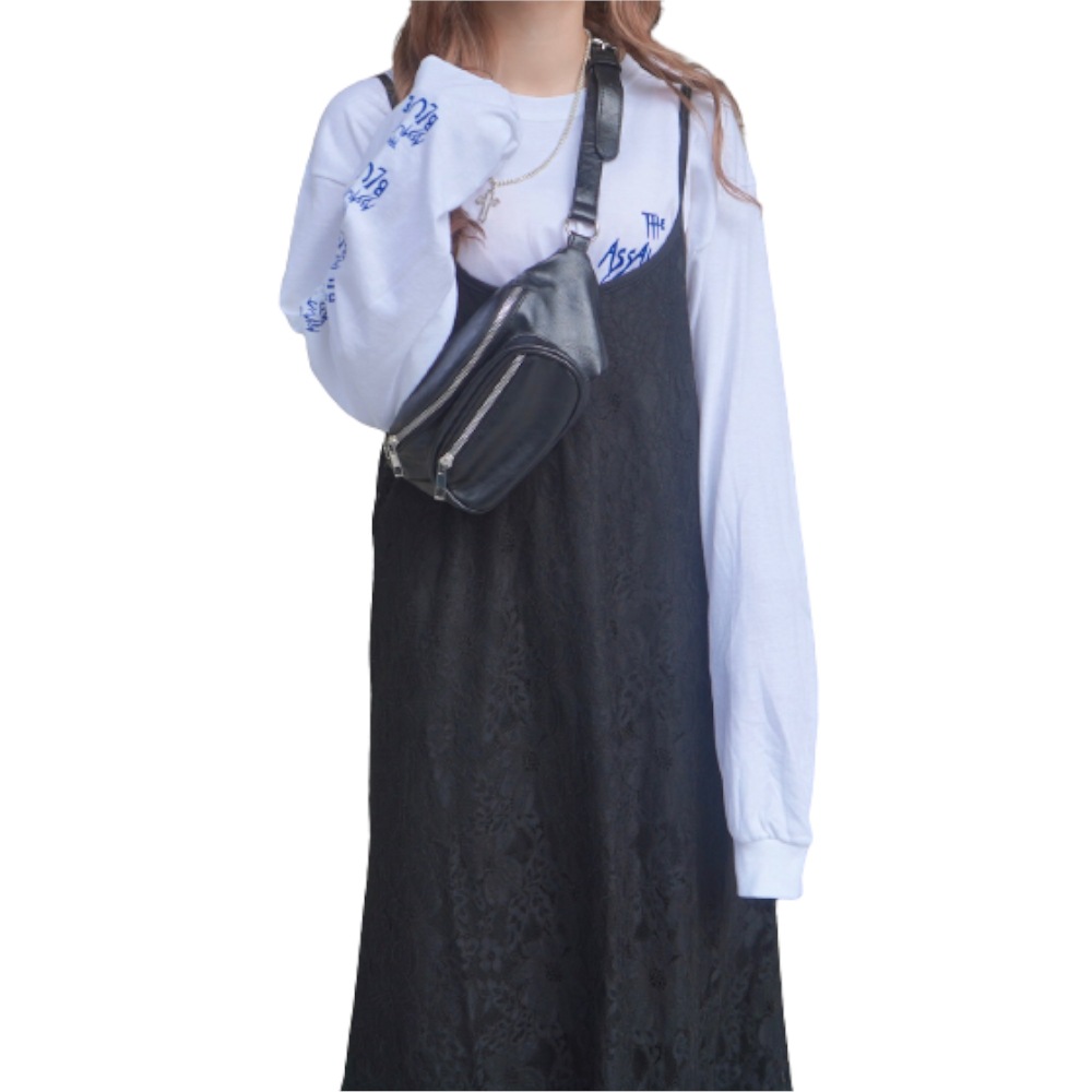 Scratch Logo Sleeve Big L/S TEE (white) -ASSAULT BLUE- A.D.G レディース ファッション トップス 6,073円