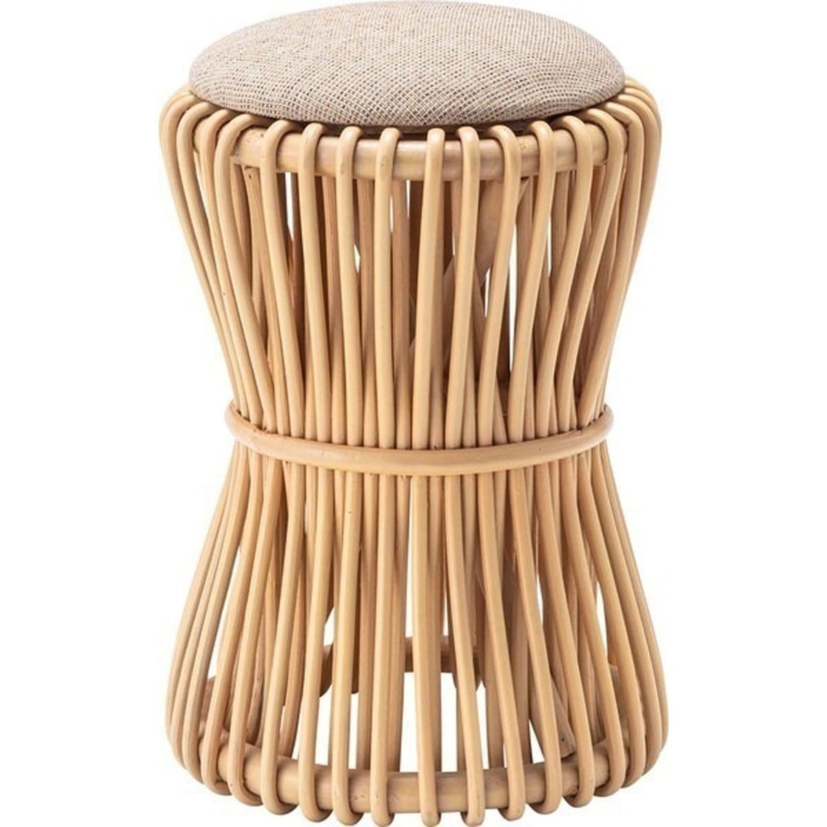 ラタンスツール GUY-260NA スツール ラタン 籐 円 丸 ラウンド サークル 天然ラタン アジアン リゾート おしゃれ かわいい 北欧 ナチュラル クッション 高さ40cm 直径30cm 幅3