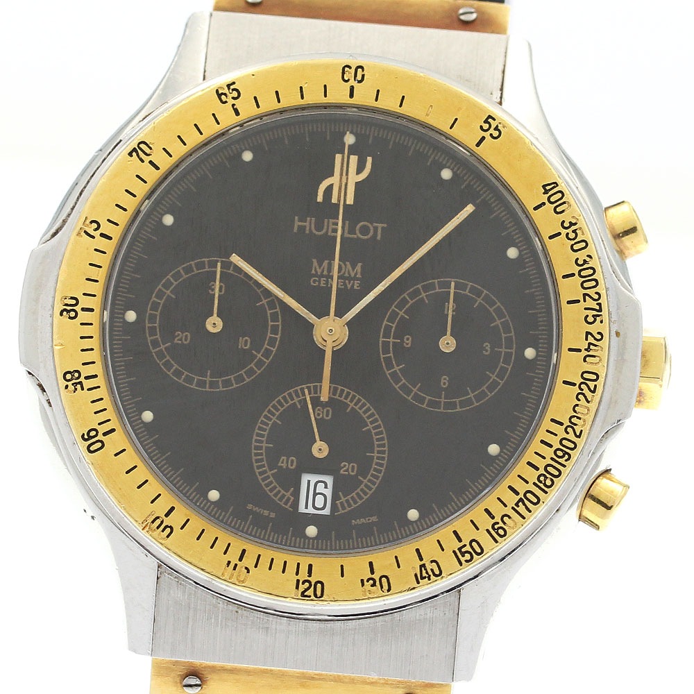 ウブロ HUBLOT 1621.2 MDM クロノグラフ YGコンビ クォーツ メンズ _899553【中古】