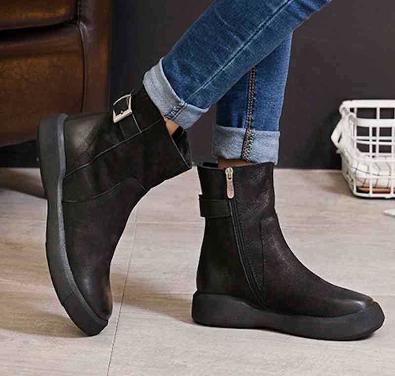 ブーツ レディース 秋 フロント きれいめ 軽量 レザー 冬 滑らない 暖かい ウォーキング おしゃれ ミドル ヒール 4E 撥水 防寒 ショート ミドル丈 革 レースアップ 夏 ロング 兼用 ローヒ