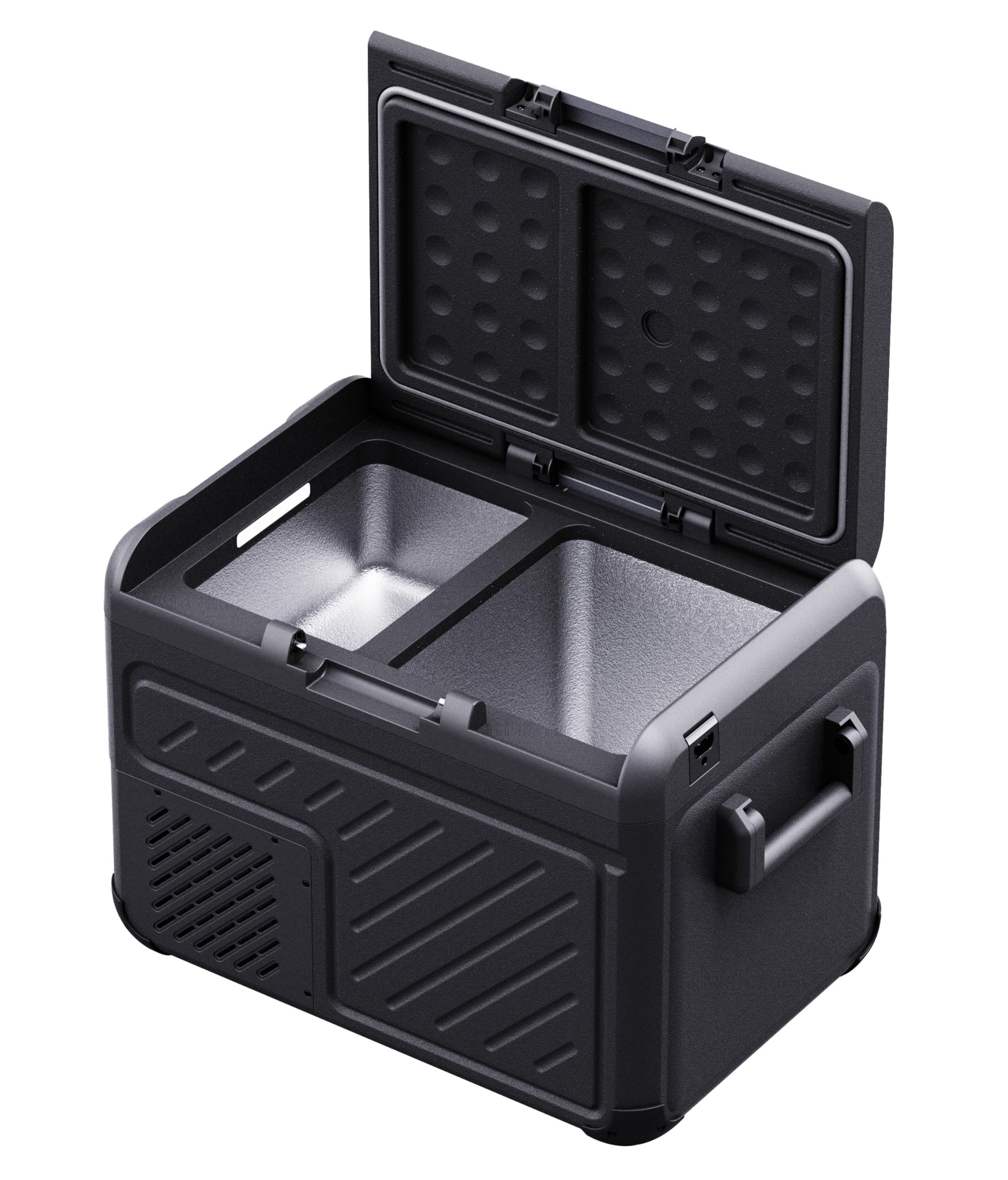 フィリップス 車載冷蔵庫 37L -22℃~20℃ ポータブル冷蔵庫 2室独立 同時冷蔵&冷凍可能 DC12V/24V 静音 大容量 省エネ 高耐久設計 シガーソケット給電 コンプレッサー式 庫内灯付