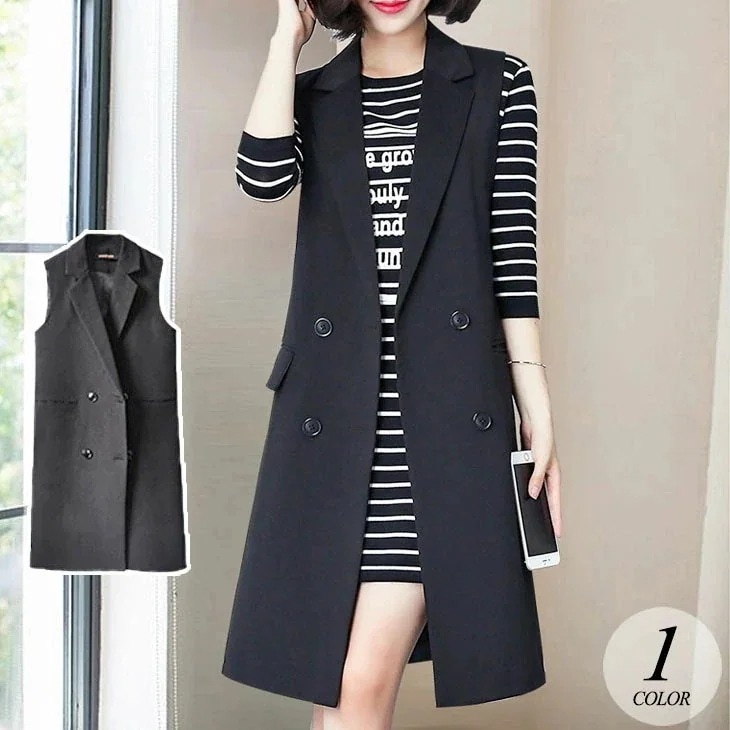 テーラード ジレ ロングジレ ミドル丈ジレ ロングベスト Vネック ロング ジレ トップス アウター 羽織り ベスト ノーカラー アウター おしゃれ シンプル きれいめ エレガント カジュアル 秋冬 4,210円