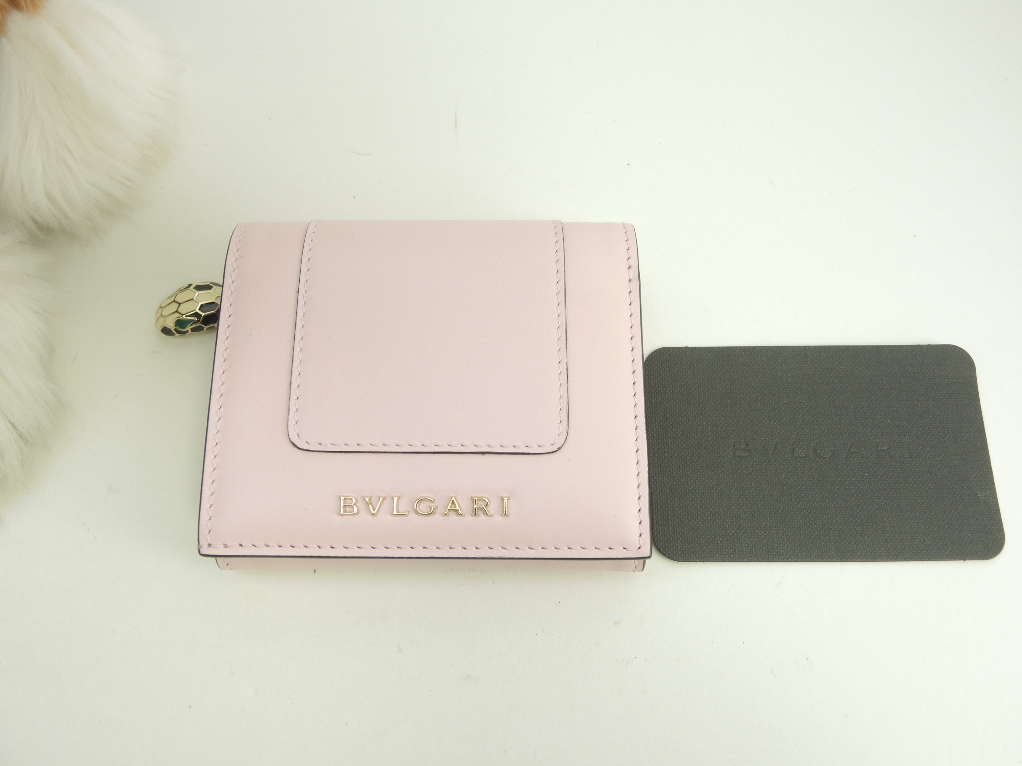 三折財布 セルペンティ レザー/ピンク ミニ財布 未使用@ 19
