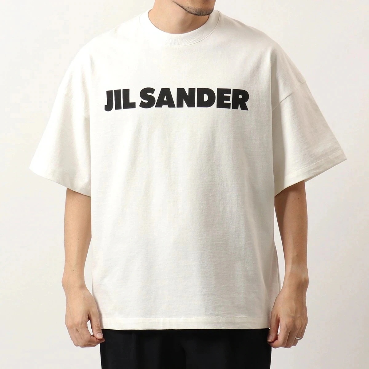 【訳あり-Mのみ】JIL SANDER ジルサンダー 半袖 Tシャツ J21GC0001 J45148 メンズ クルーネック オーバーサイズ カットソー ロゴT 102 J21GC0001J45148