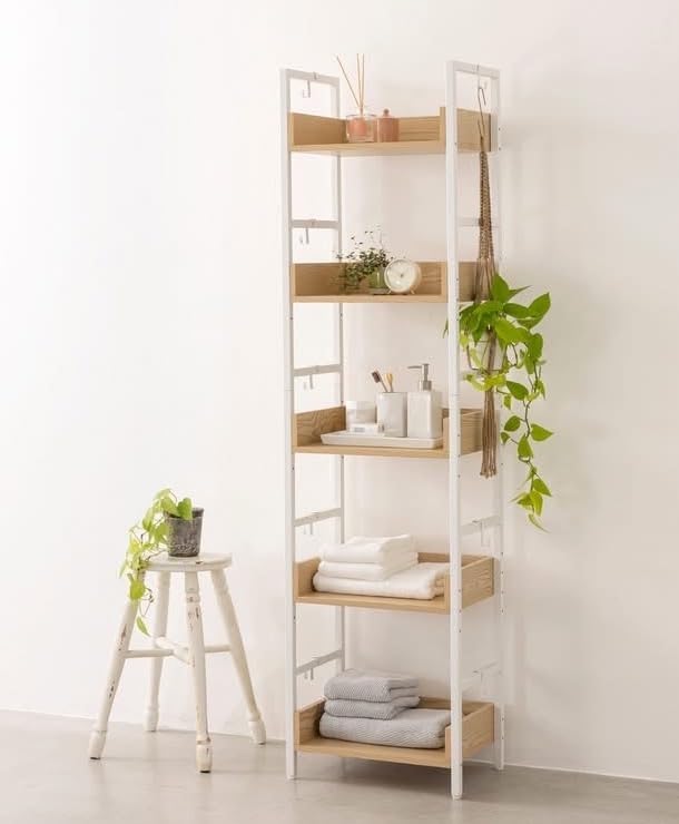 オープンシェルフ おしゃれ ラック 本棚 収納ラック (幅45x奥31.5cm 5段/ホワイト)