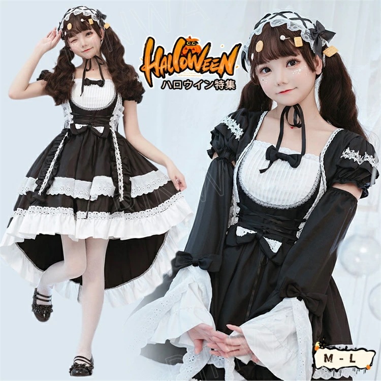 ハロウィン 衣装 メイド服 レディース 女性 エプロンドレス お姫様ドレス コスプレ メイド服 コスプレ衣装 コスチューム パーティーハロウィン 文化祭 エプロン 子供 仮装ドレス イベント 学園祭
