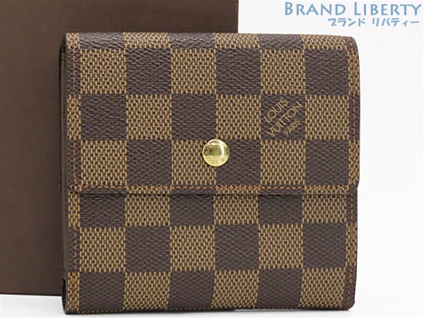 新古品ルイヴィトンダミエポルトモネビエカルトクレディWホック財布両面財布コンパクト財布エリーズN61652