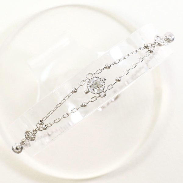 K18 18金 WG ブレスレット ダイヤ 0.24 ジュエリー 中古