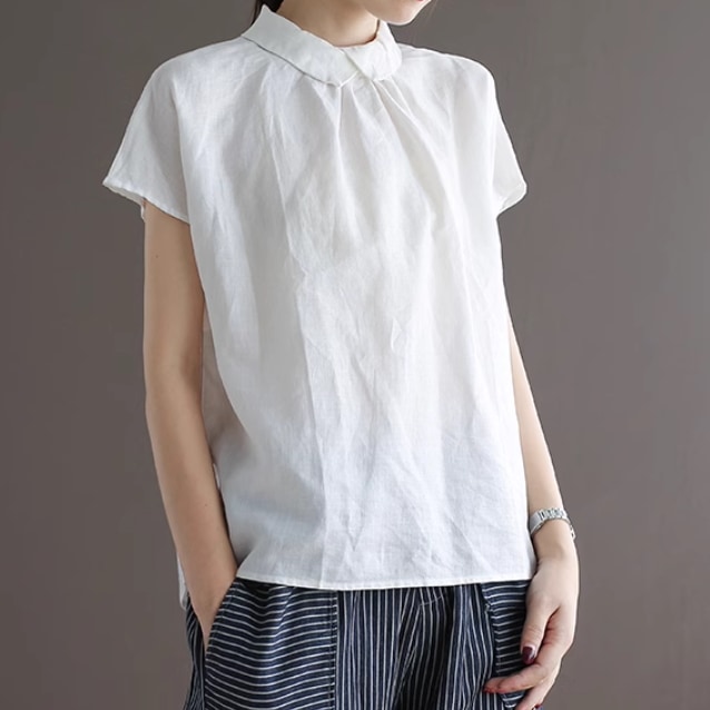 レディース トップス シャツ ブラウス 半袖 薄手 かわいい 大人可愛い きれいめ シンプル カジュアル 上品 おしゃれ かっこいい レトロ こなれ感 ラフ ガーリー ルーズ 個性的 クール モード系