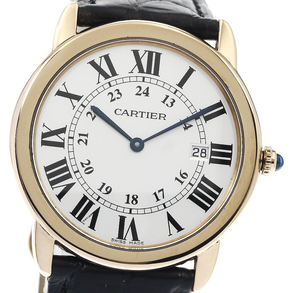 カルティエ CARTIER W6700455 ロンドソロLM K18YGベゼル クォーツ メンズ 良品 _894306【中古】