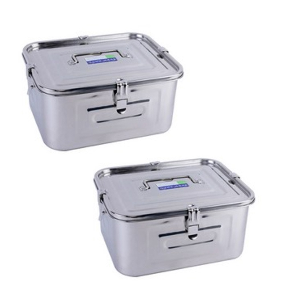 Kitchen Flower all Stainless Steel Storage Sealed Container 2P (5L + 5L)