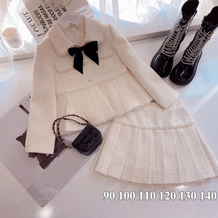 【即納】【TIK TOK人気新品】子供服 女子 2点セット ジャケットスカート 入園式 卒園式 女子 結婚式 子供服 ガールズ キッズ 七五三 入学式 発表会 子ども 可愛い 素敵 イ