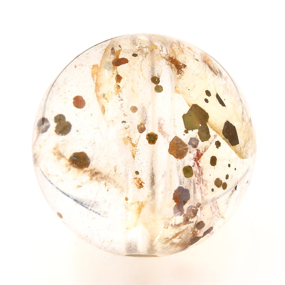 「1点もの 現品」 1粒売り 天然 オーラクォーツ ブラジル産 14mm パワーストーン バラ売り 天然石 パワーストーン ばら売り ビーズ 穴あき 1玉売り アクセサリー パー zz000122-l