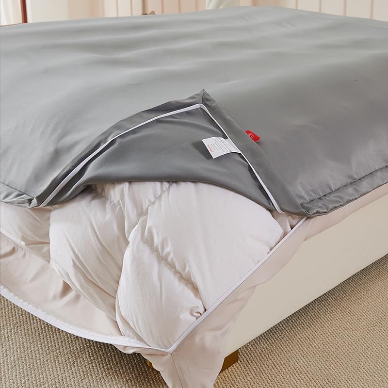 掛け布団カバー シングル ロング 【洗いざらし & 柔らかい】肌に優しい 静電気防止 オールシーズン 布団カバー 着脱簡単 ダブルファスナー 洗濯機で丸洗いOK かけふとんカバー 長く使える 生地の縮