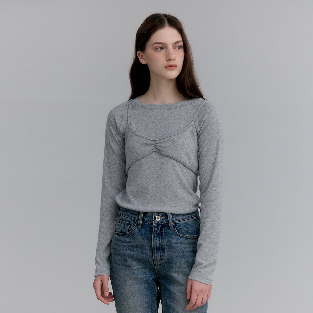 Belle Bustier T-Shirts Set (Grey)