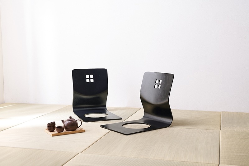 座椅子 1人掛け 椅子 コンパクト 座いす 座イス 2脚セット 背もたれ 曲木 旅館 飲食店 寺院 寄合所などに 完成品 フロアチェア