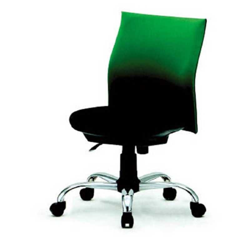 トラスコ中山　ローバックオフィスチェアー 肘無 グリーン　TOFC203B-GN